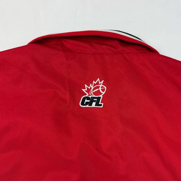 Reebok CFL Calgary Stampeders Mens Vest Sz Large Full Zip Embroidered Red EUC C3 - Picture 5 of 7